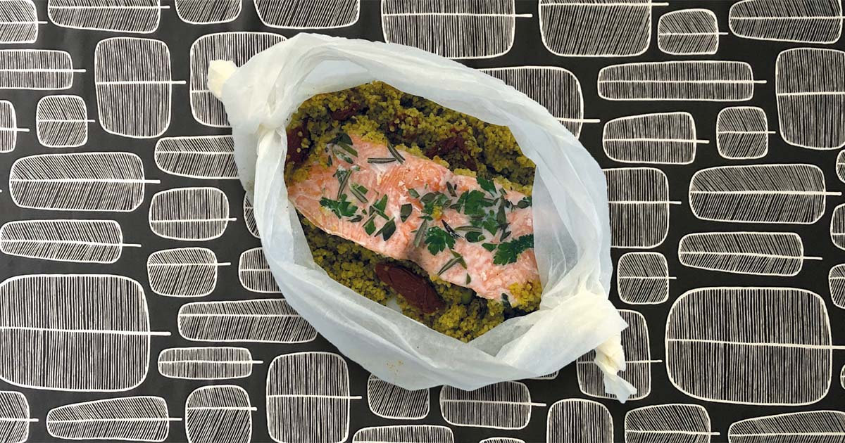 Herby Salmon Couscous Parcels